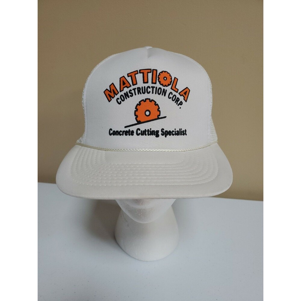 Vintage Mattiola Construction Snapback Truckers Cap Kati Supreme Hat White